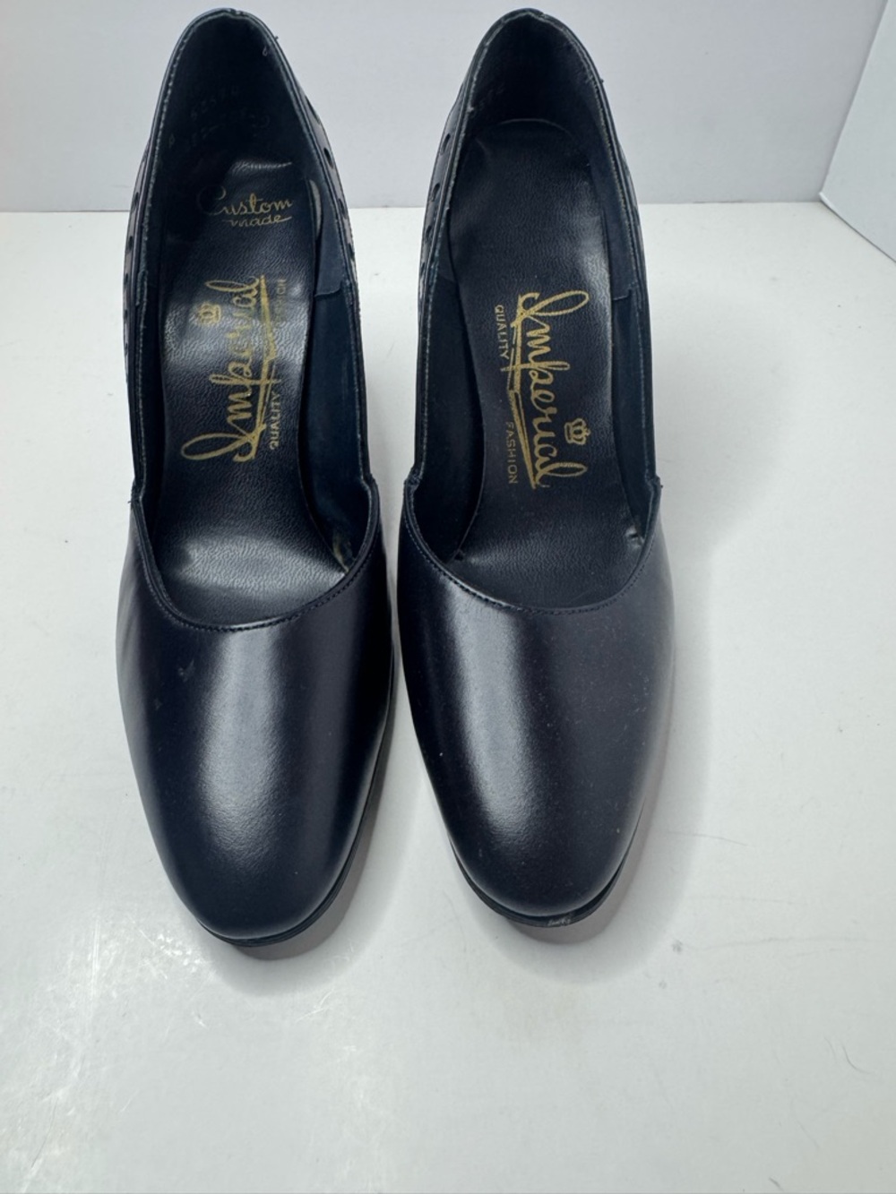 Vintage Imperial Black Leather Heels Women's Size 5B